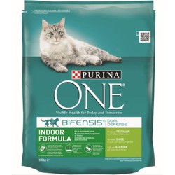 Kattenvoer one indoor rijk aan kalkoen & volkoren granen brokjes 800 gr - Purina