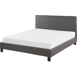 POITIERS  - Tweepersoonsbed - Grijs - 140 x 200 cm - Kunstleer