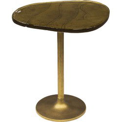 Bijzettafel Goud Metaal/Glas - 50x42x55cm - Eclipse