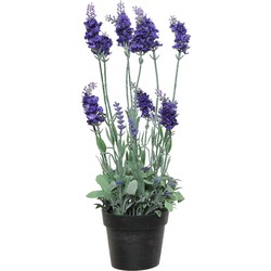 Lavendel kunstplant in pot - paars - D18 x H38 cm - Kunstplanten