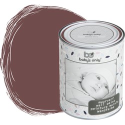 Baby's Only Muurverf mat voor binnen - Babykamer & kinderkamer - Stone Red - 1 liter - Op waterbasis - 8-10m² schilderen - Makkelijk afneembaar