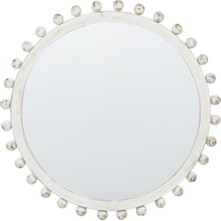 TAZILLY - Wandspiegel - Gebroken wit -  71 cm - Dennenhout