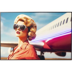 Schilderij met lijst LED Jetset Pose Lady 120x80cm