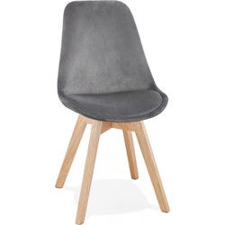JOE grijze fluwelen stoel 48x56x85 cm Grijs