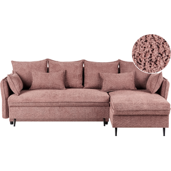 Beliani VILLIE - Hoekbank-Rood-Bouclé