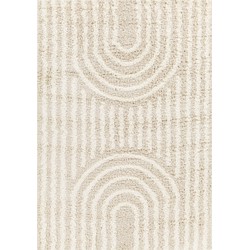 Hoogpolig Shaggy Tapijt CHRISTINA - Wit/Beige - 160x220 cm