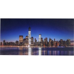 Cosmo Casa LED Afbeelding - Canvas Afbeelding - Licht Afbeelding - Muur Afbeelding - One World Trade Center - Knipperend - 100x50cm