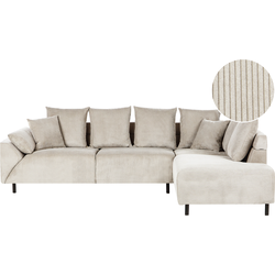 LUNNER - Hoekbank - Beige - Linkszijdig - Corduroy