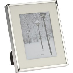 Fotolijstje/fotoframe 20 x 25 cm met zilver metalen rand - Fotolijsten