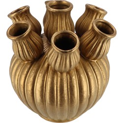 DK Design vaas Amsterdam - tulpenvaas middel - goud - D18 x H17 cm - Vazen