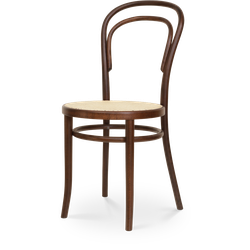 Vienna Thonet No. 14 houten bistrostoel walnoot - met rotan zitting