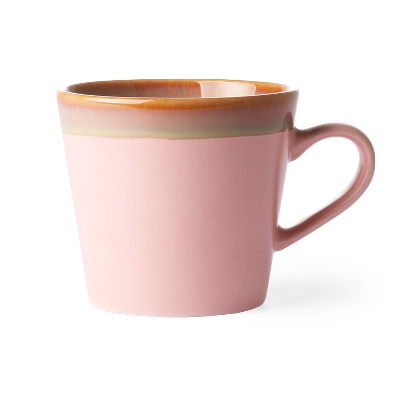 HKliving 70's cappuccino mok pink  stijl 300 ml - 