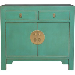 Fine Asianliving Chinese Kast Dusty Turquoise - Orientique Collectie