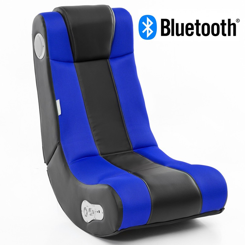 24Designs Max - Racestoel Gamestoel - Bluetooth & Speakers - Zwart / Blauw - 