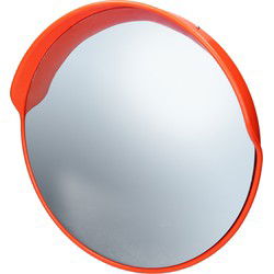 Verkeersspiegel rood, Ø 43 cm, met draaibare houder, vervaardigd van kunststof en frame van polypropyleen en staal