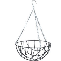 Nature Hanging basket - metaaldraad - donkergroen - 16 x 30 cm - Plantenbakken