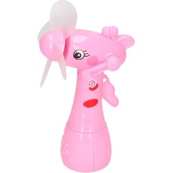 Watersproeier ventilator dierenkop roze 15 cm voor kinderen - Ventilatoren
