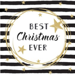 Duni Kerstservetten - 20x - Best Christmas Ever - gedecoreerd - 33 x 33 cm - 3 laags - Feestservetten