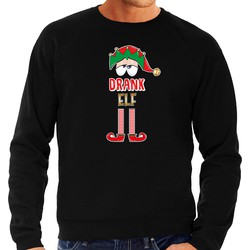 Bellatio Decorations foute kersttrui/sweater heren - Drank Elf - zwart - Kerst elfje 2XL - kerst truien