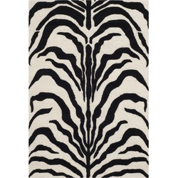 Safavieh Zebra Indoor Hand Tufted Area Rug, Cambridge Collection, CAM709, in Ivory & Black, 122 X 183 cm