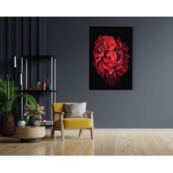 Muurwerken Akoestisch Schilderij - Rood Paarse Dahlia - Geluidsdempend Wandpaneel - Wanddecoratie - Geluidsisolatie - BASIC (AW 0.65) S (50X70)