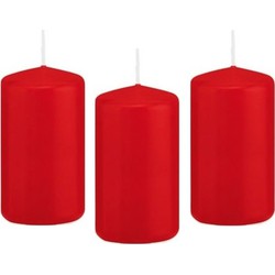 8x Kaarsen rood 5 x 10 cm 23 branduren sfeerkaarsen - Stompkaarsen