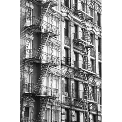 ESTAhome fotobehang brandtrap New York zwart en wit - 186 x 279 cm - 157709