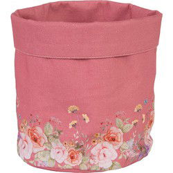 Clayre & Eef Broodmand Roze Katoen Bloemen