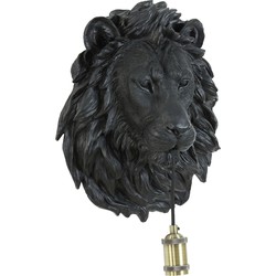 Wandlamp Lion - Zwart - 33.5x19x40.5cm