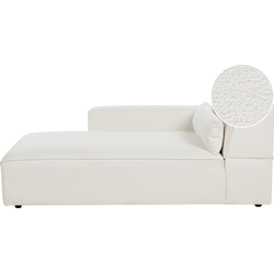 HELLNAR - Chaise longue - Gebroken wit - Rechtszijdig - Bouclé