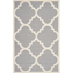 Safavieh Modern Indoor Hand Tufted Area Rug, Cambridge Collection, CAM140, in Silver & Ivory, 152 X 244 cm