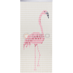 055 Vliegengordijn met Flamingo - kant en klaar 92 x 209