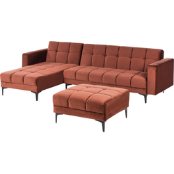 Beliani ALNES - Slaapbank-Rood-Fluweel