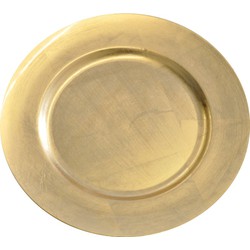 4x Ronde gouden glimmende onderborden 33 cm voor een diner - Onderborden