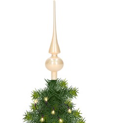 Glazen kerstboom piek/topper champagne glans 26 cm - kerstboompieken