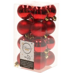 64x Kunststof kerstballen glanzend/mat kerst rood 4 cm kerstboom versiering/decoratie - Kerstbal