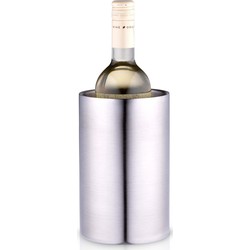 Alpina Champagne & wijnfles koeler/ijsemmer - zilver - rvs - H19 x D12 cm - IJsemmers