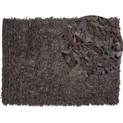 MUT  - Shaggy vloerkleed - Donkerbruin - 160 x 230 cm - Leer