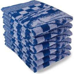 DoubleDry Luxe Keukendoek -  6 stuks - 50x50 - schaatsen - blauw