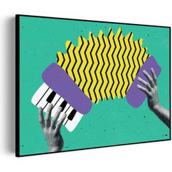 Muurwerken Akoestisch Schilderij - Accordeon - Geluidsdempend Wandpaneel - Wanddecoratie - Geluidsisolatie - BASIC (AW 0.65) L (100x72)