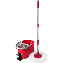 Decopatent® Vloermopsysteem met emmer en pedaal - Mop set - Schoonmaken van vloer - Vloermop dweil met Dweilemmer en lange steel