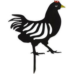 Gietijzeren kip silhouet tuinpaal