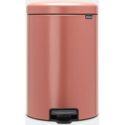 NewIcon Pedal Bin, 20 litre, Soft Closing, Plastic Inner Bucket - Terracotta Pink