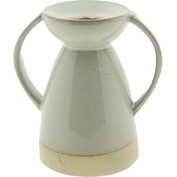 Clayre & Eef Kandelaar  13 cm Beige Porselein Kaarsenstandaard