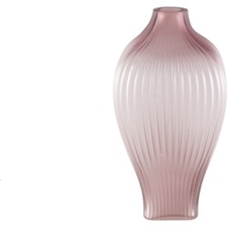 PTMD Halde Light Purple Solid Glass Vase Ribbed High