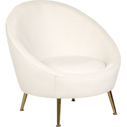 LANGA - Fauteuil - Gebroken wit - Fluweel