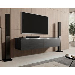 Meubella - TV-Meubel Dixon - Zwart eiken - 140 cm