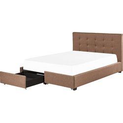 ROCHELLE  - Bed opbergruimte - Bruin - 180 x 200 cm - Polyester