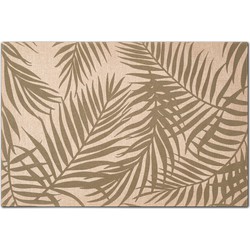 Zeller placemats palm print - 1x - 45 x 30 cm - beige/groen - linnen - Placemats