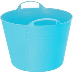 Flexibele emmer - blauw - 27 liter - kunststof - 40 x 35 cm - Wasmanden